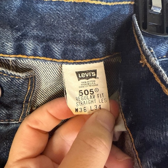 Levi's Men's Straight Blue Jeans 36x 34 Preowned - Picture 8 of 9